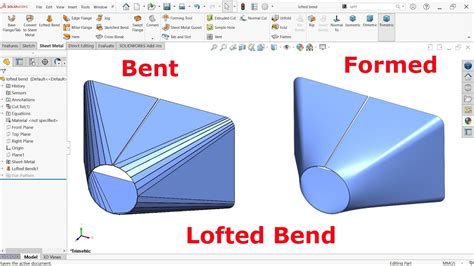 solidworks lofted bend sheet metal|bend lines in solidworks.